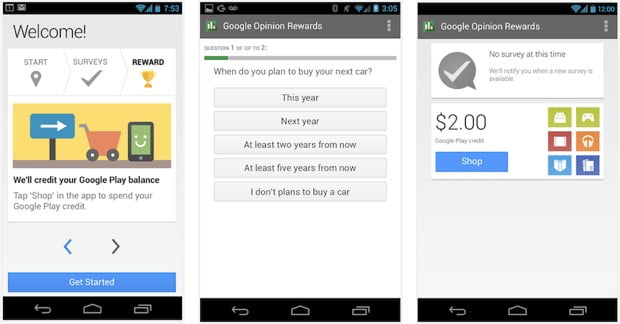 Google Survey Reward app
