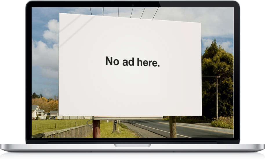 "No Ad here" Adblock campaign