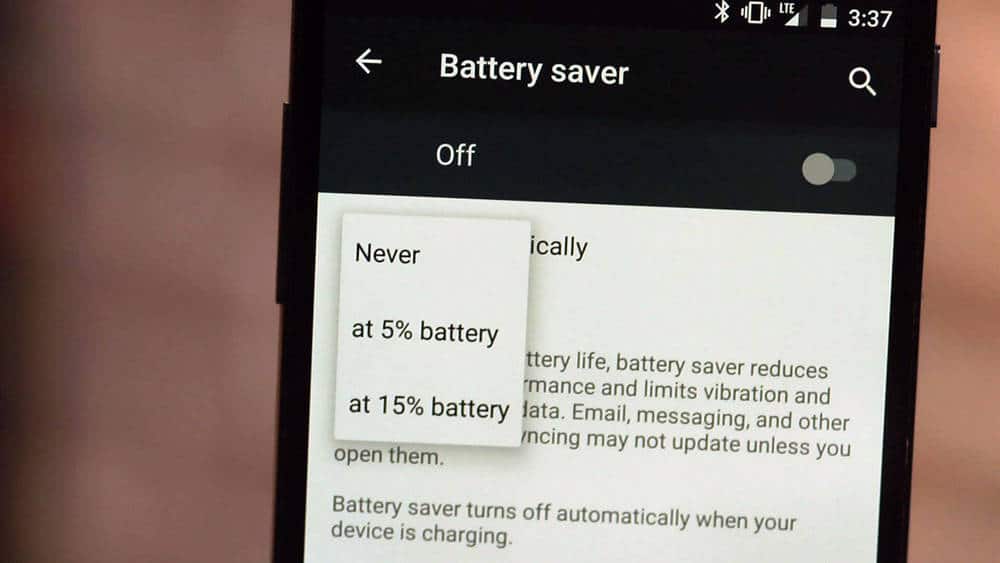 Android 5.0 Battery Saver