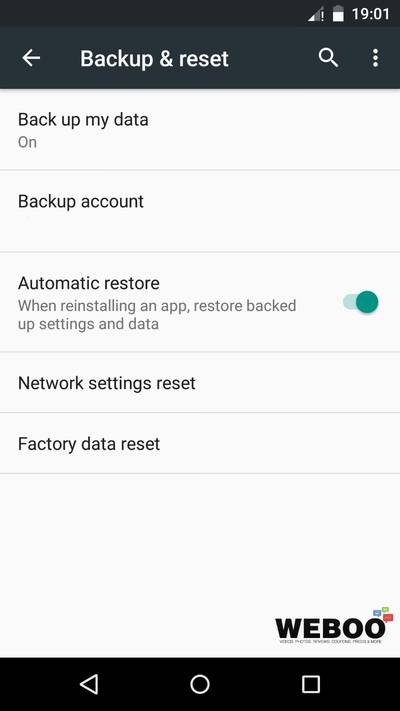 Android M Backup & Reset