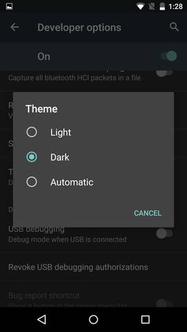 Android M Dark theme
