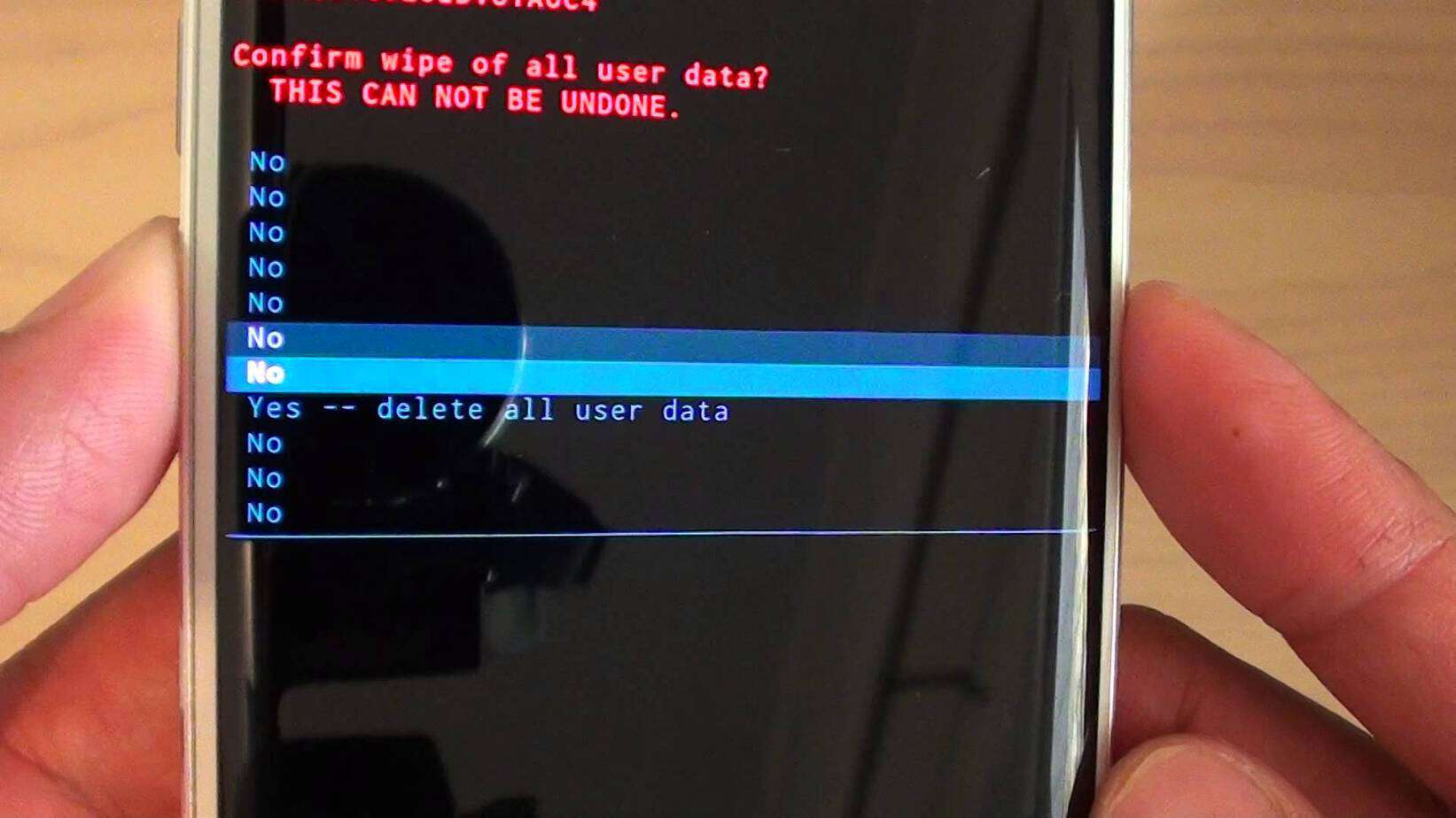 Factory reset galaxy s6 edge recovery