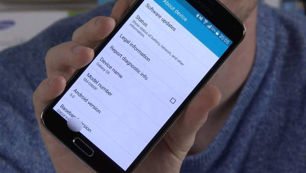 Galaxy S5 about device Android 5.0