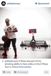 Instagram ad featuring Adidas