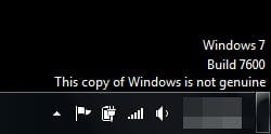 Windows 7 this copy of windows is not genuine build 7600